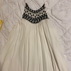 white beaded short dress